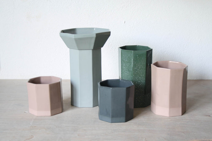 - SALE - Octagonal Vases